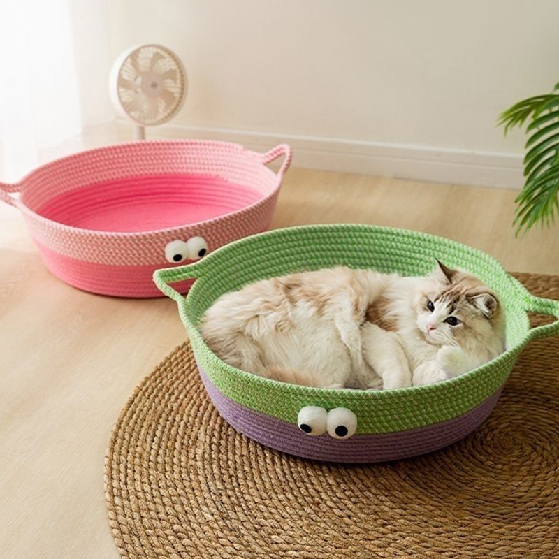 猫窝四季通用网红绳编午睡垫宠物午睡专用春夏季小奶猫布偶猫用品