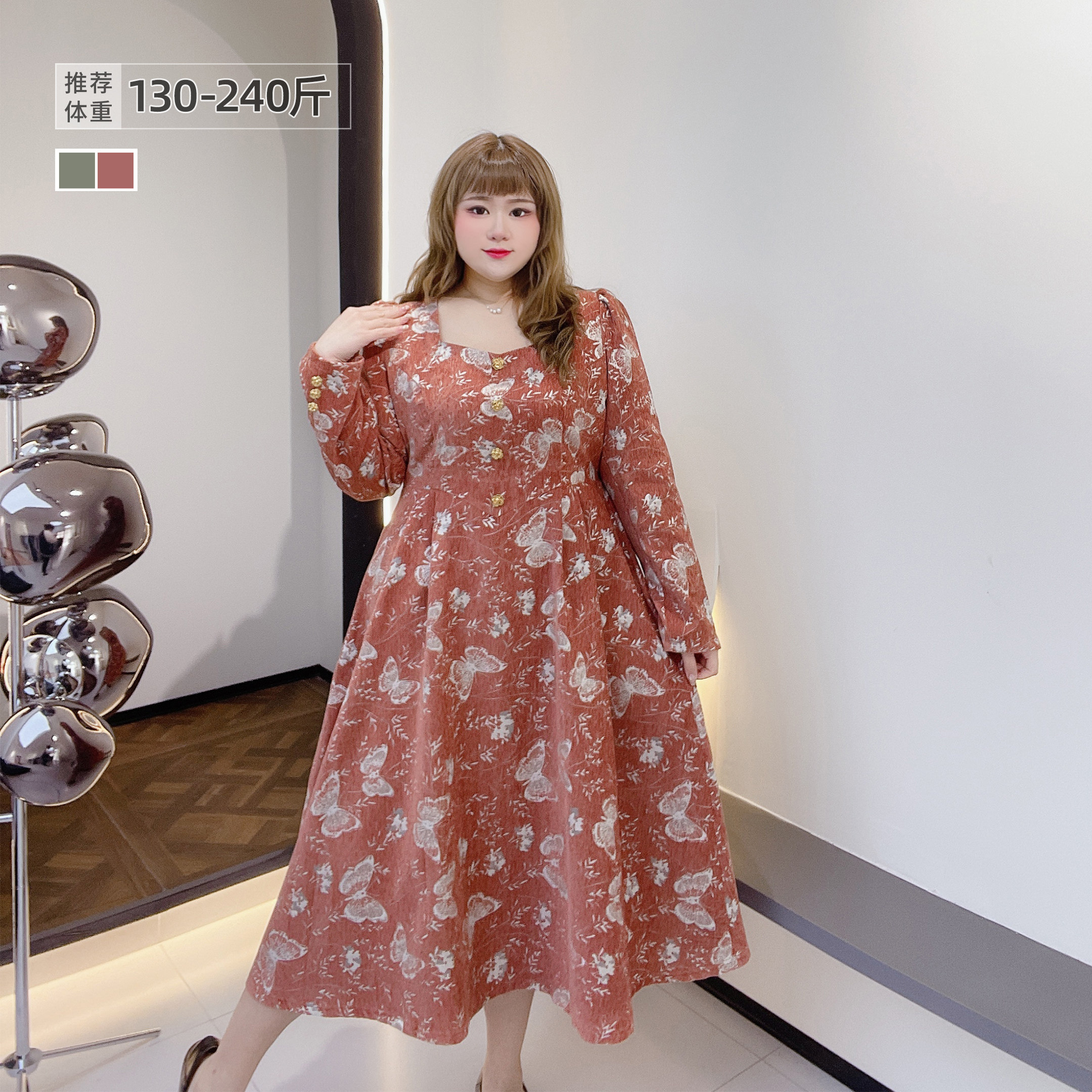 2025秋款轻奢高级感法式刺绣甜美收腰胖莹莹大码女装显瘦连衣裙,女装/女士精品,大码连衣裙,淘宝优惠券,粉丝福利购,淘宝优惠卷