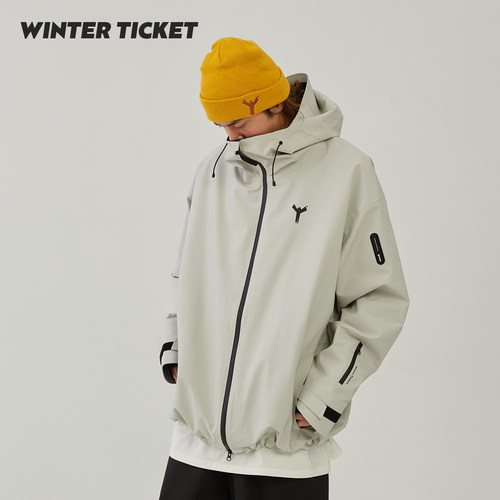 WinterTicket双单板自由式OVERSIZE宽大嘻哈Recco滑雪3L夹克雪服