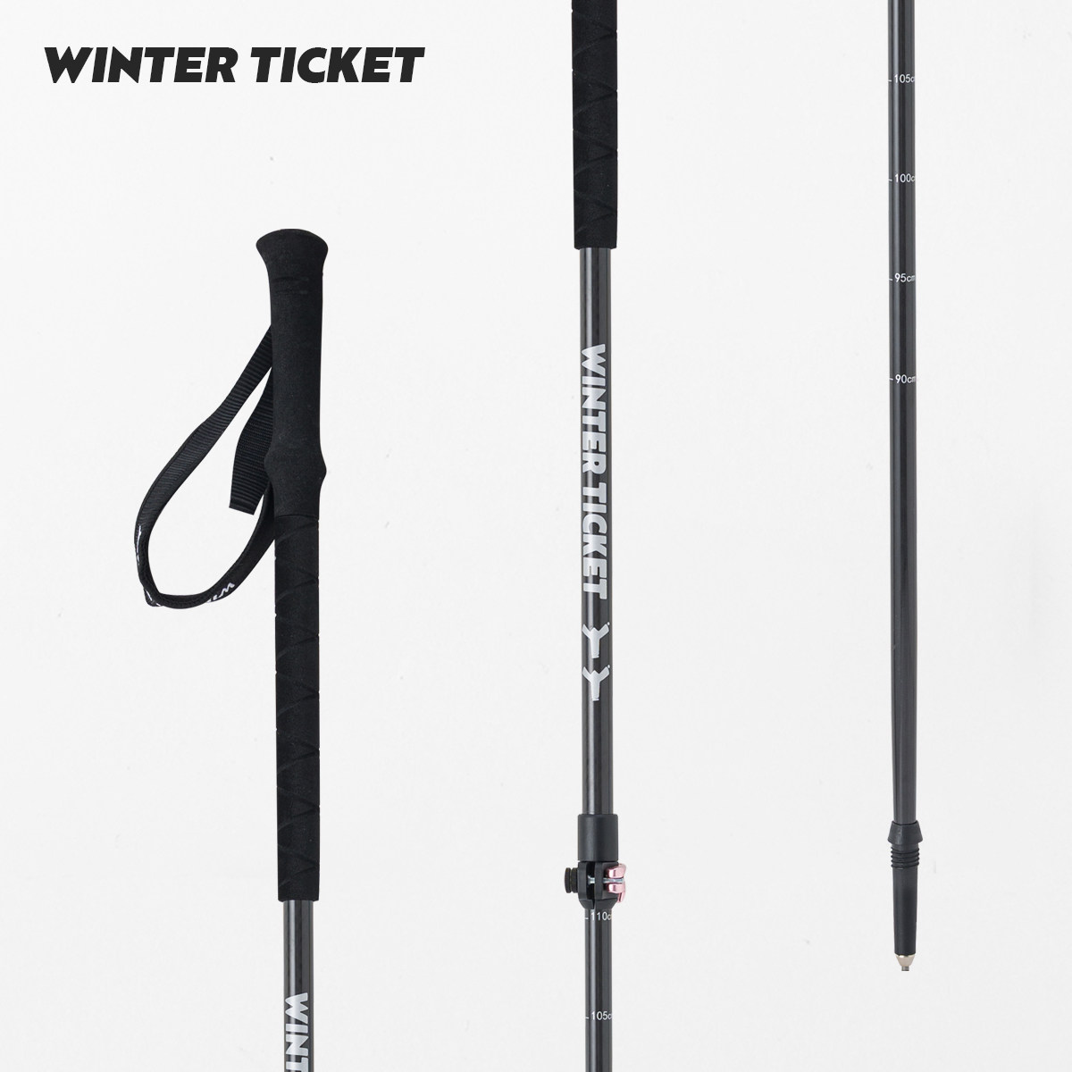 WinterTicket2526野雪大雪拖全碳纤维轻伸缩杆自由式雪杖配x2铝杆,户外/登山/野营/旅行用品,雪杖,淘宝优惠券,粉丝福利购,淘宝优惠卷