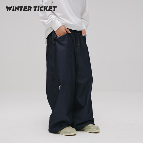 WINTERTICKET仿牛仔原色滑雪裤