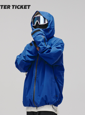 WinterTicket双单板自由式Oversize宽大嘻哈Recco滑雪3L夹克雪服