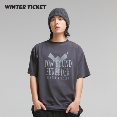 WINTERTICKET 2627新品自由式宽大嘻哈男女T恤圆领恐龙印花短袖