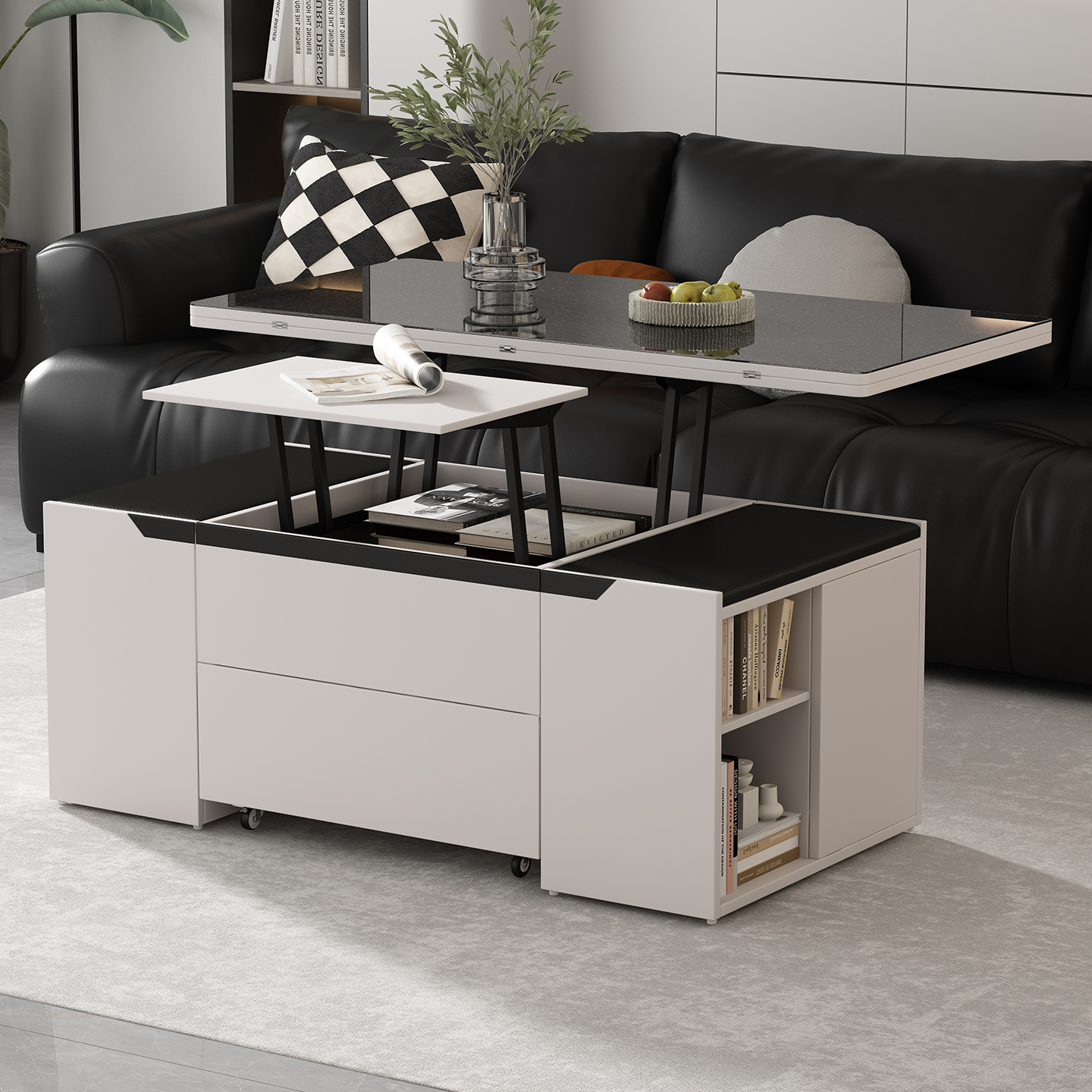 多功能升降茶几餐桌一体两用