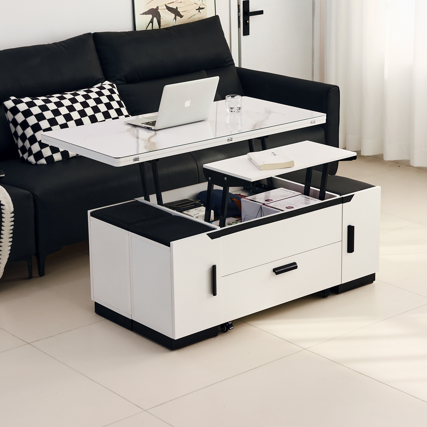 【新品爆款】多功能升降茶几餐桌