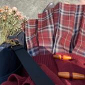 春日部 绛对版 现货原创jk制服正统红色百褶裙学院少女校供感