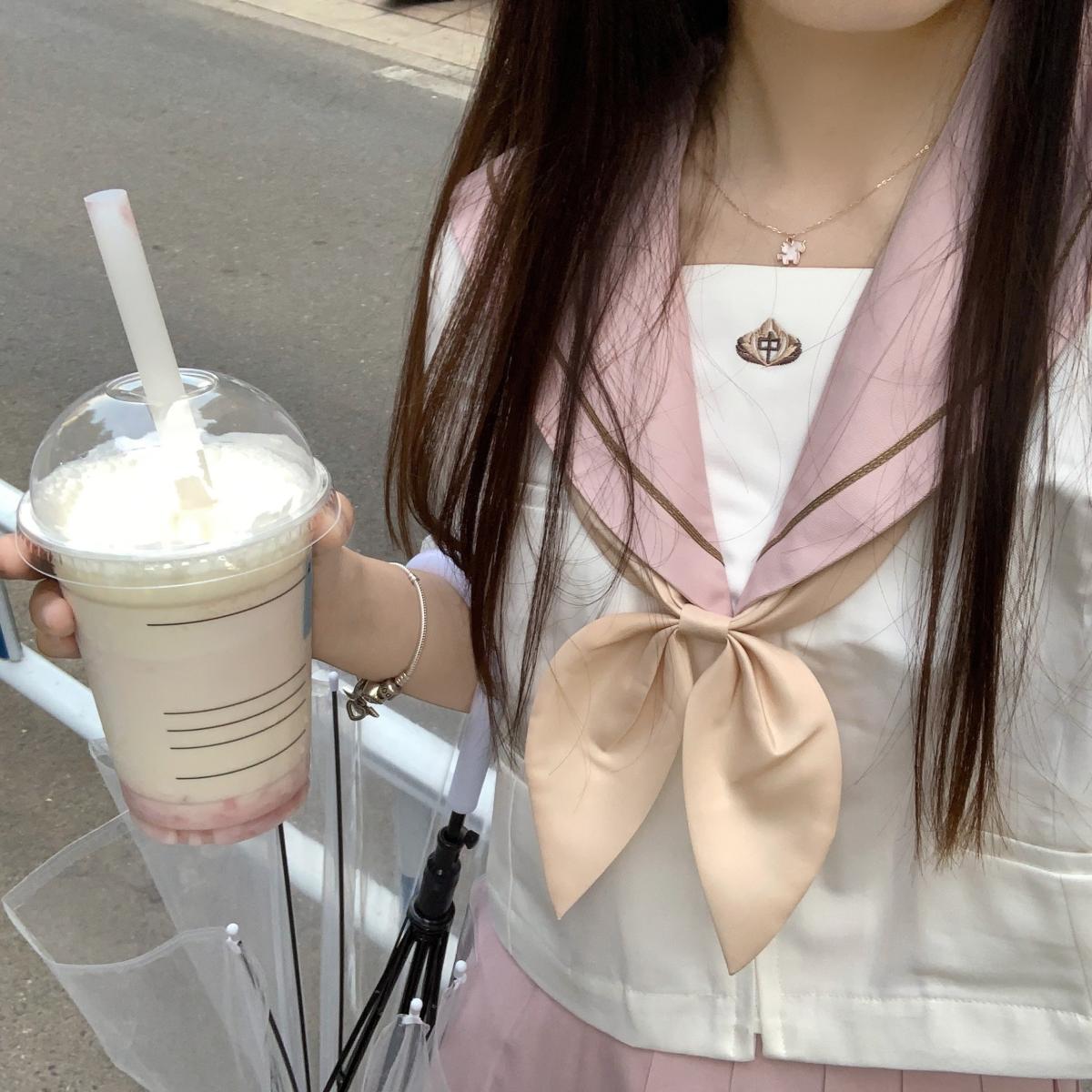 桃苓中水手服日系可爱甜美