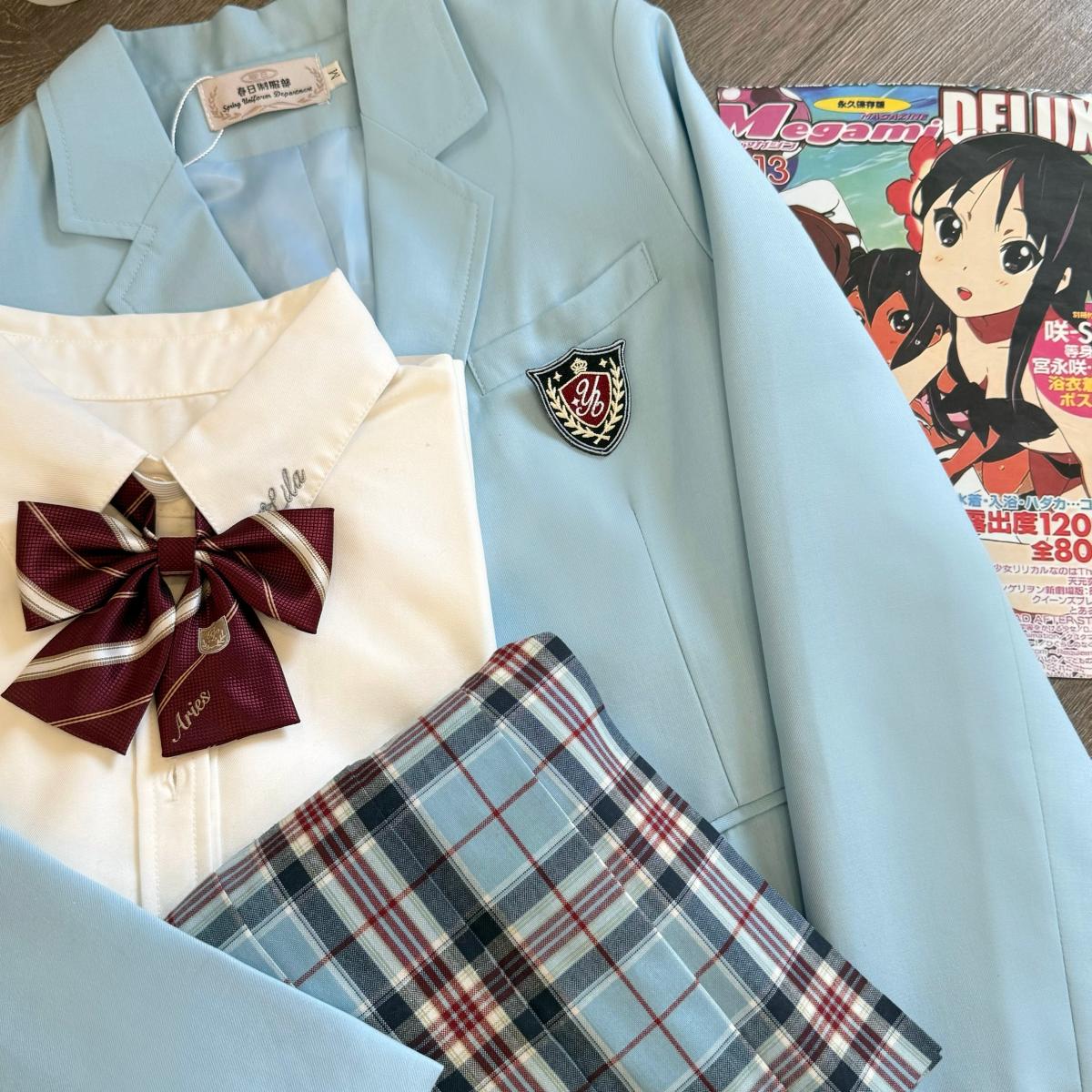春日部【海屿高校】蓝色西服徽章jk制服长袖套装女动漫感二次元