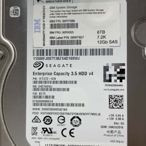 议价 00RX911 00RY107 SAS 6T 7.2K可维修