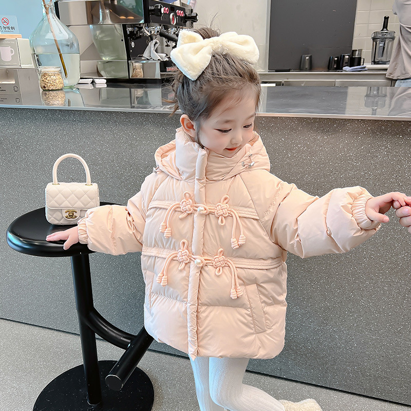 女童羽绒服2025冬季新款女宝宝新中式白鸭绒外套过年圣诞洋气新衣