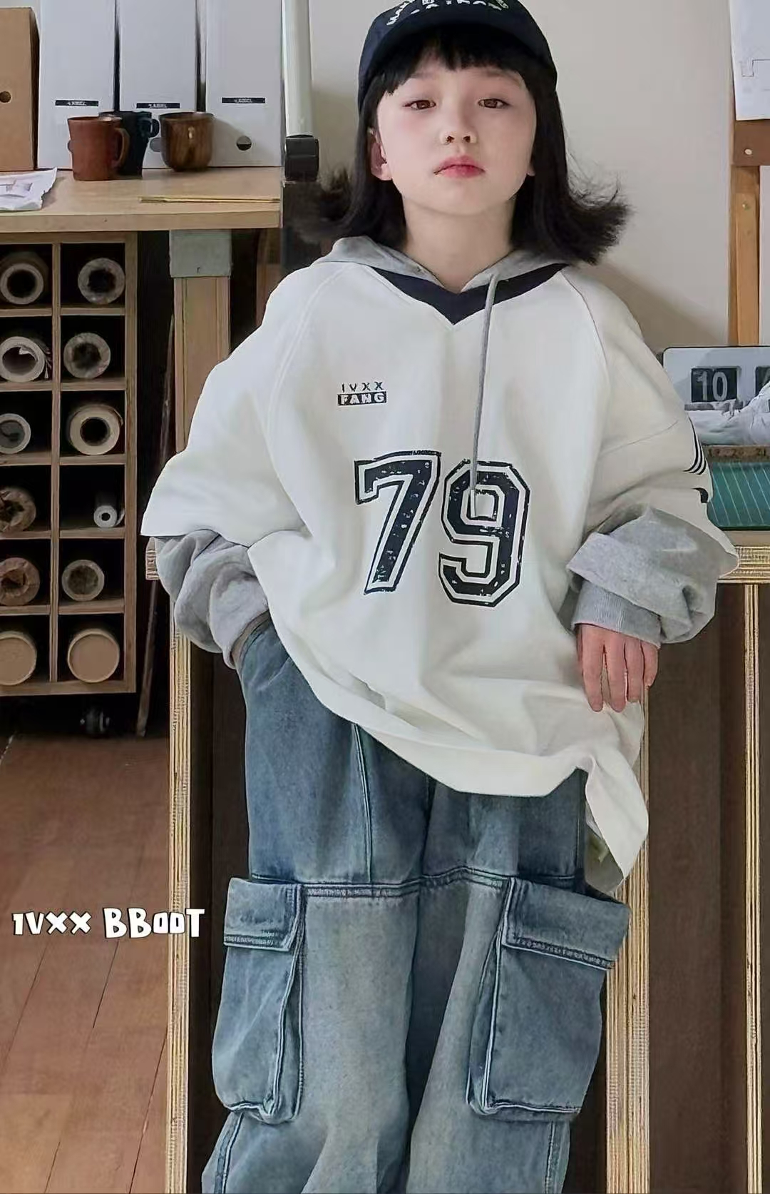 IVXX卫衣2025春装新款韩版儿童上衣加厚男孩套头衫中大童外套