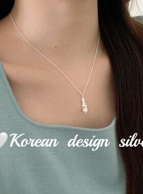 纯银气质风小众珍珠ins设计韩国