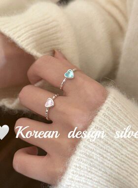 新风韩版银饰甜美简约小清粉爱心