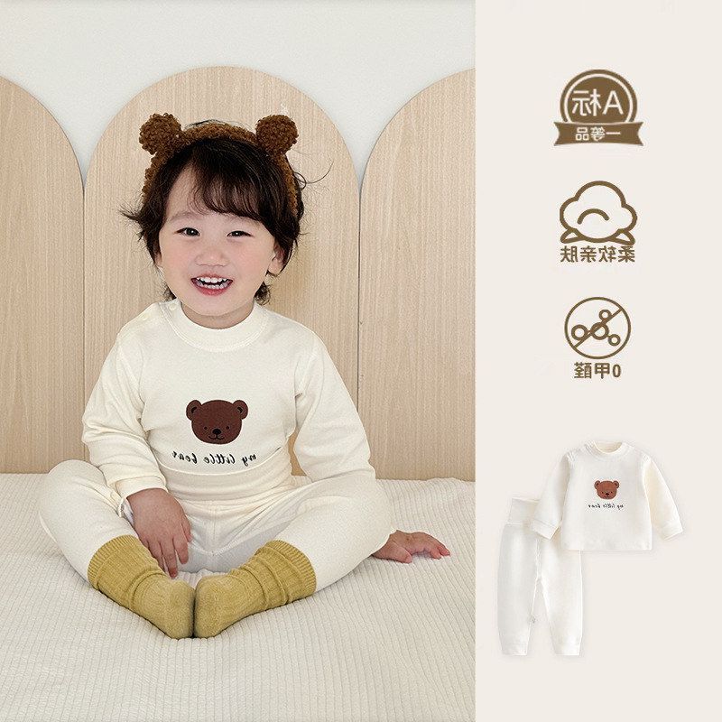 内衣女童舒绒男童无骨衣服纯棉