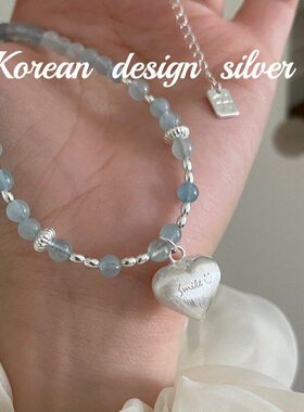 笑脸韩国爱心春夏纯银项链S925