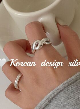 麻花S925戒指个性简约设计感风