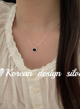 风韩国叠锁骨纯小众设计戴亮银