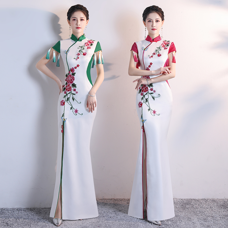 Cheongsam, long elegant skirt, winter suit, 2021 years, 
