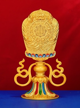 三漫陀玄关桌饰摆件彩绘合金十相自在图案九宫八卦藏式工艺饰品