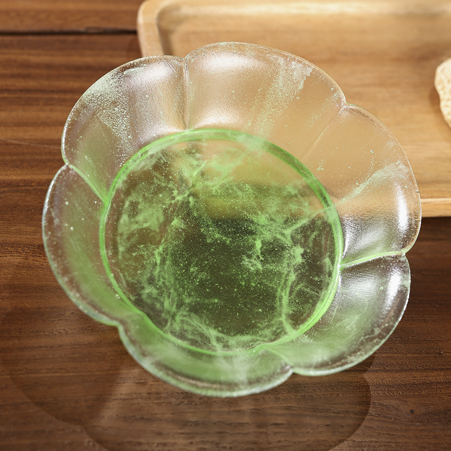 古法琉璃粉彩干果盘茶台花器茶杯垫多用盘书房茶室雅致装饰工艺品