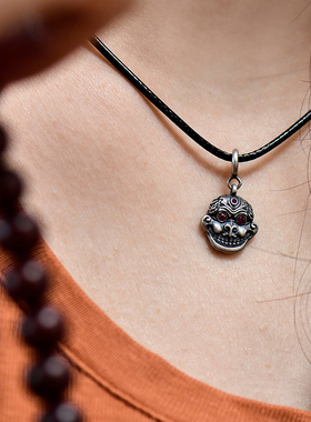 尸林主S925 银藏式风卡扣卡子佛珠手串百搭配饰多功能万能扣个性