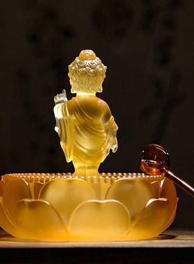 琉璃莲花浴佛节浴佛太子佛盆套装组合释迦牟尼佛定制装饰家居摆件