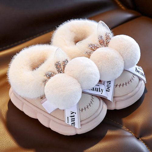 儿童棉拖鞋2025新款防水皮面