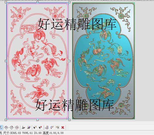 蝙蝠精雕图葫芦门板精品蝙蝠铜钱灰度图浮雕图八宝五福365-695