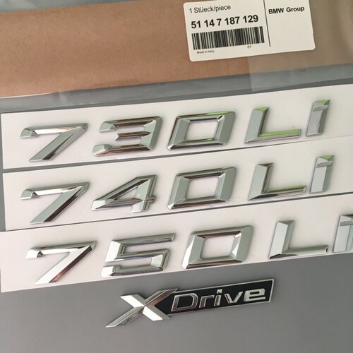 专用新款宝马7系730li 750 740li车标数字后尾标改装车贴尾门标志
