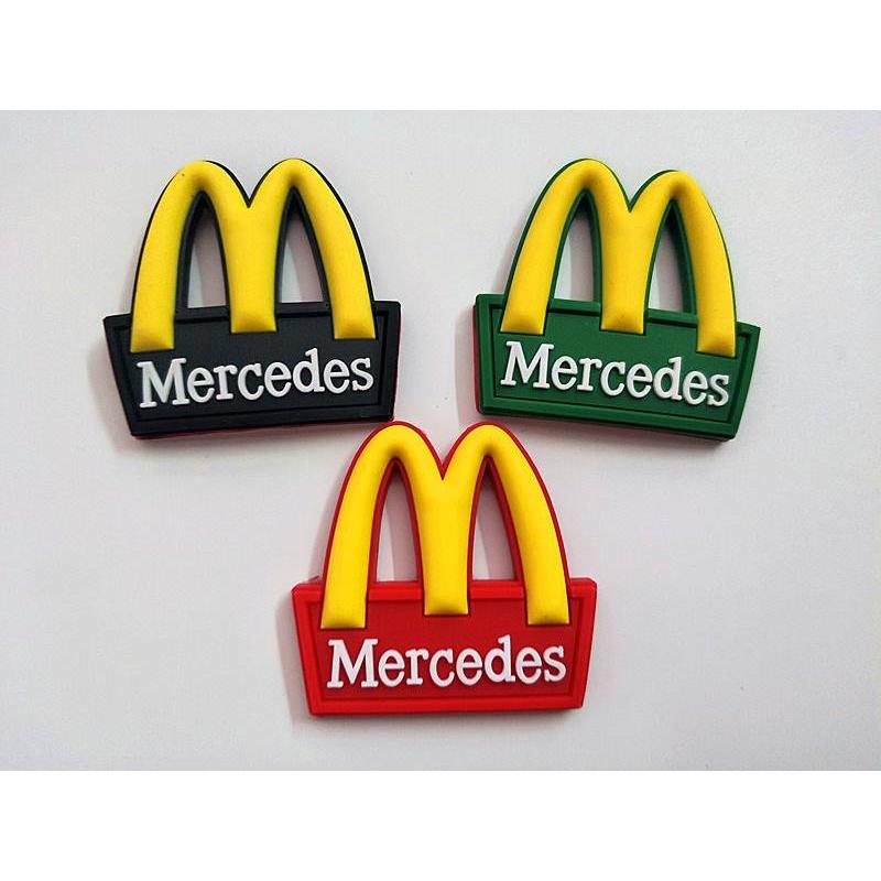 适用于奔驰新E级麦当劳M形贴创意个性贴尾标贴AMG宝马奥迪改装标