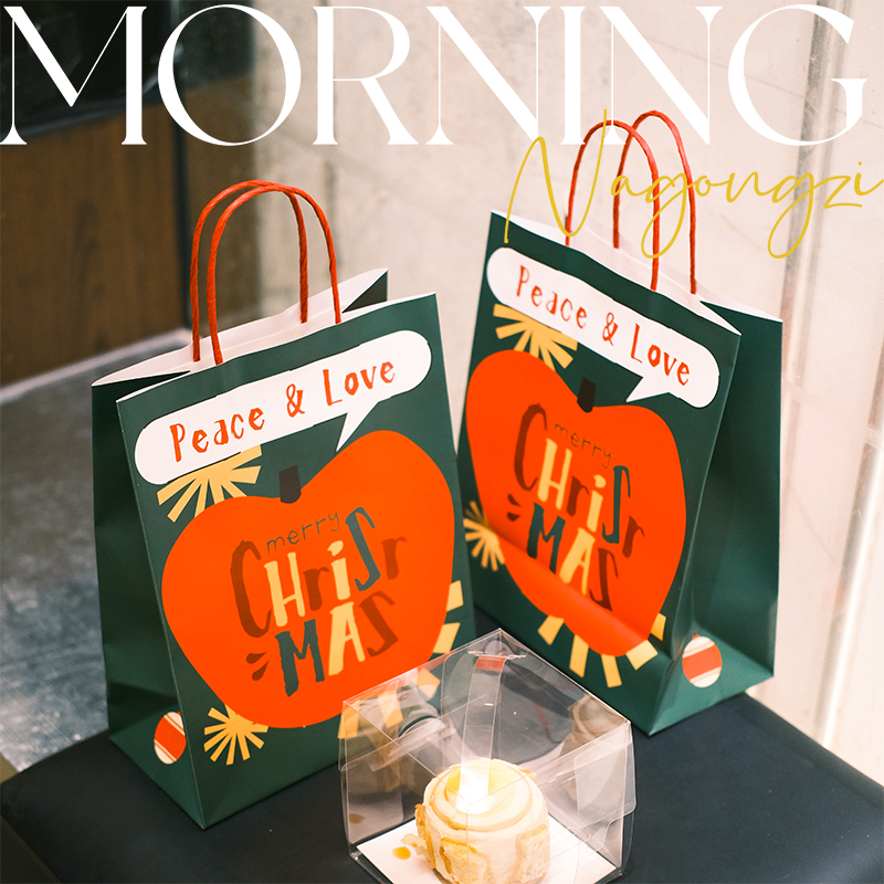 peace love圣诞礼物包装卡通纸袋苹果平安夜圣诞礼物手提袋礼品袋