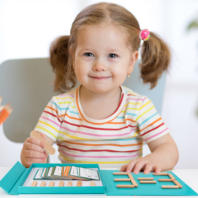 어린이 자기 사고 아이스크림 스틱 데스크탑 게임 스틱 집중력 훈련 중소 클래스를위한 수학 퍼즐 영역 장난감