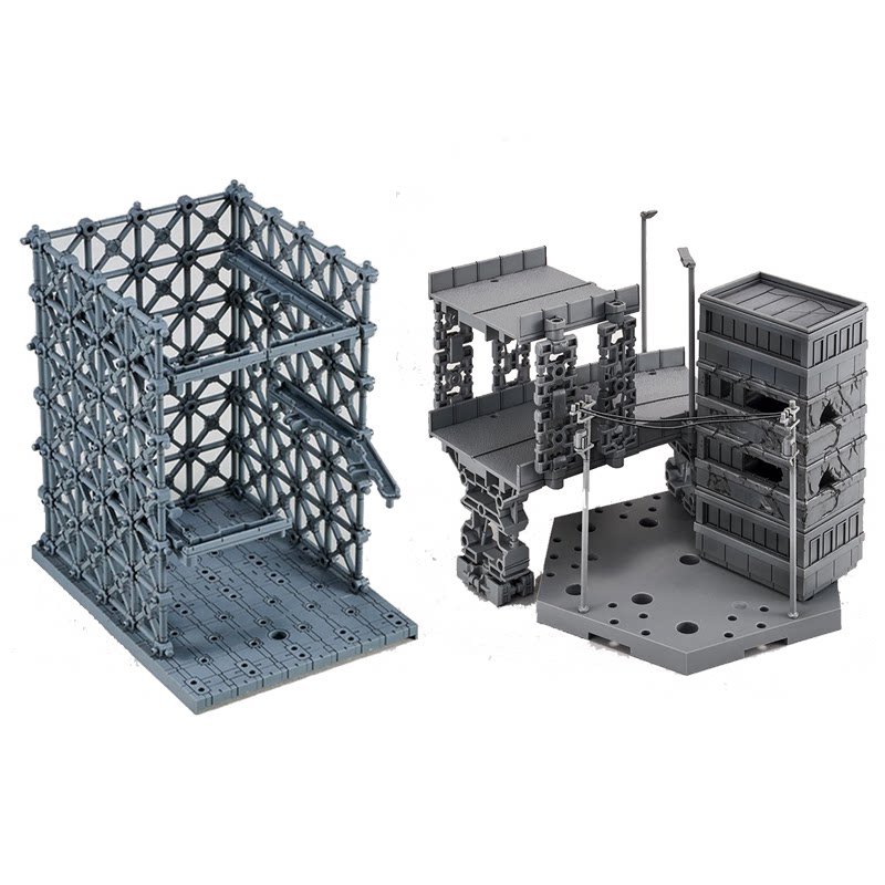 万代 1/144 高达用 城市 格纳库 机库 场景支架 拼装模型配件b
