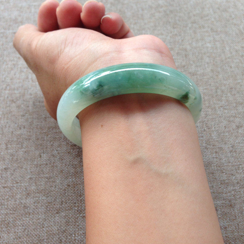 Rudder Ice waxy kind natural Emerald Flat tube Braceletin the Jewelry/Diamond/Jade/Gold , Other natural jade , Bracelets  category - from Buy2taobao.com to provide professional Taobao agent buy service