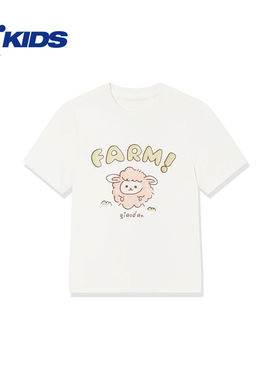 乔丹女童短袖儿童秋季2025新款圆领洋气上衣女孩宝宝t恤T9537104