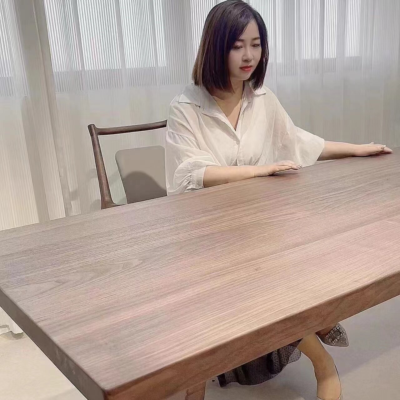 美国北美黑胡桃木大板家具定制办大班台/主管桌