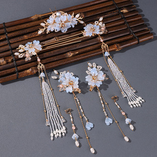 汉服头饰流苏步摇发簪古风超仙发冠发梳对簪全套古装仙气簪子发饰