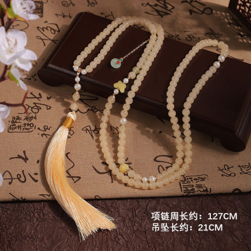 民族风新中式背云项链琉璃树脂