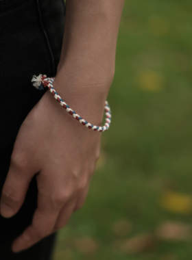 再想想植物染纯手工编织手链草木染纯棉线手编绳手编小众情侣手链