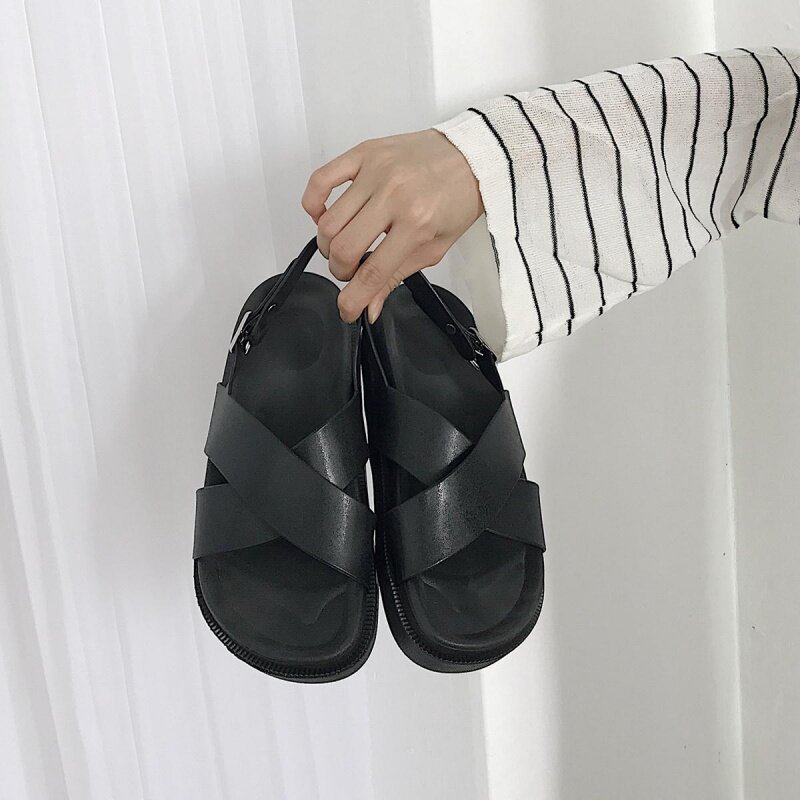 2018夏季原宿百搭韩版ins凉鞋女学生平底复古chic港味厚底|ruв категории Женская обувь, сандалии - от Buy2taobao.com для оказания профессиональной услуги покупки агента Taobao