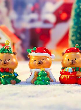 创意可爱豚豚仔的圣诞狂欢盲盒宿舍装饰摆件氛围圣诞节送礼物