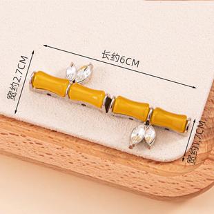 古典国风玉石扣子竹节一字新中式子母扣旗袍对扣盘扣金属辅料纽扣