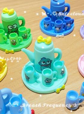 卡通家族创意趣味茶壶小摆件可爱趣味过家家小摆件茶壶玩具