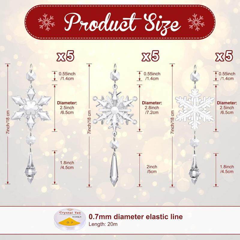 15件套透明亚克力圣诞雪花套装圣诞树挂件节日婚礼场景布置道具,节庆用品/礼品,装扮布置套餐,淘宝优惠券,粉丝福利购,淘宝优惠卷