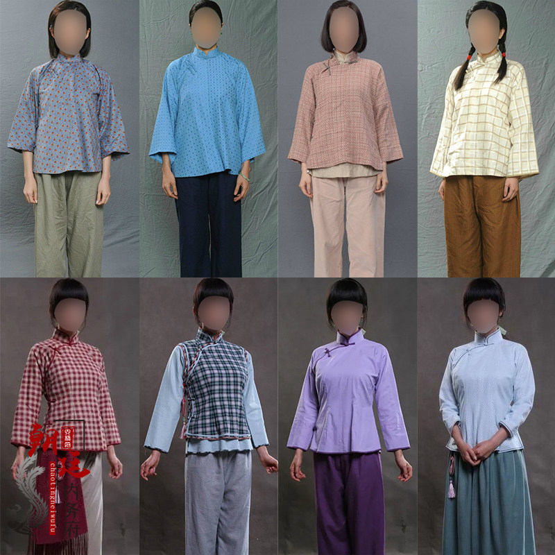 影视丫鬟女士棉麻老百姓演出服