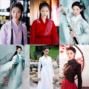 影视古装月上古装仙侠古装汉服侠女古装女剑客飘逸仙女服