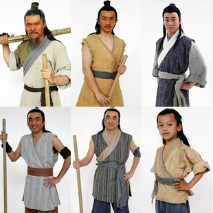 男士汉服古代老百姓古装群演古装棉麻古装武侠樵夫农民古装演出服
