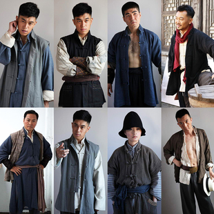 影视古装民国男古装土八路农民服群演古装棉麻黄包车夫土匪古装