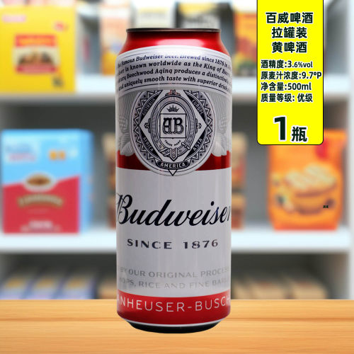 百威啤酒5瓶国产黄啤酒多省包邮