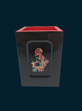 【曾楚漆器】凤鸟纹漆器笔筒曾侯乙中国湖北随州大漆生漆定制摆件